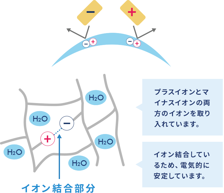 【両性イオン素材の特徴】